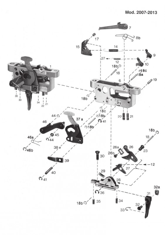 Anschutz Match 54 Trigger Exploded