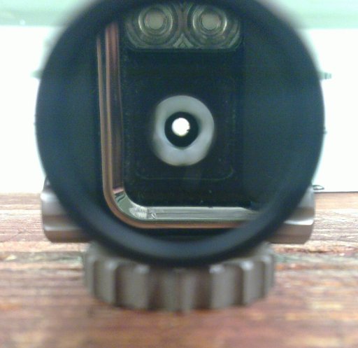 Shooters eye view through mirror and rearsight